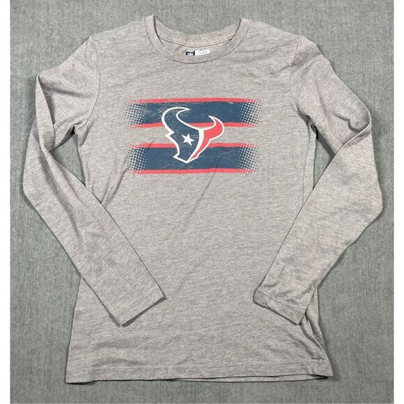Houston Texans Long Sleeve Tee Shirt Womens S NFL Gray Football Fan Game‎ Day - Picture 1 of 7